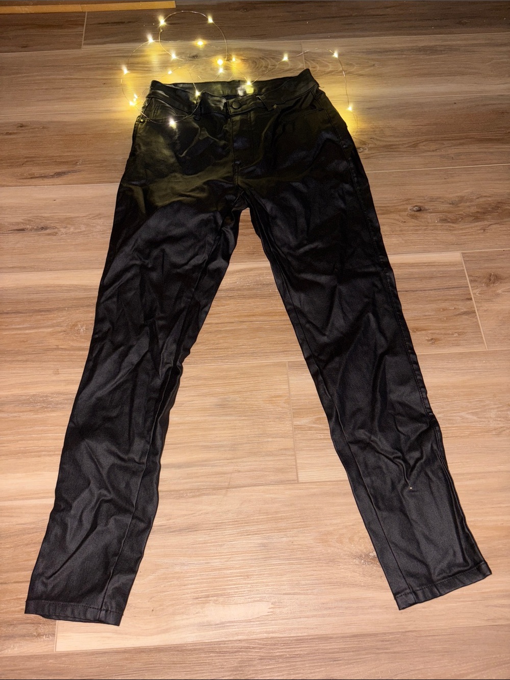 Black Faux Leather Skinny Pants